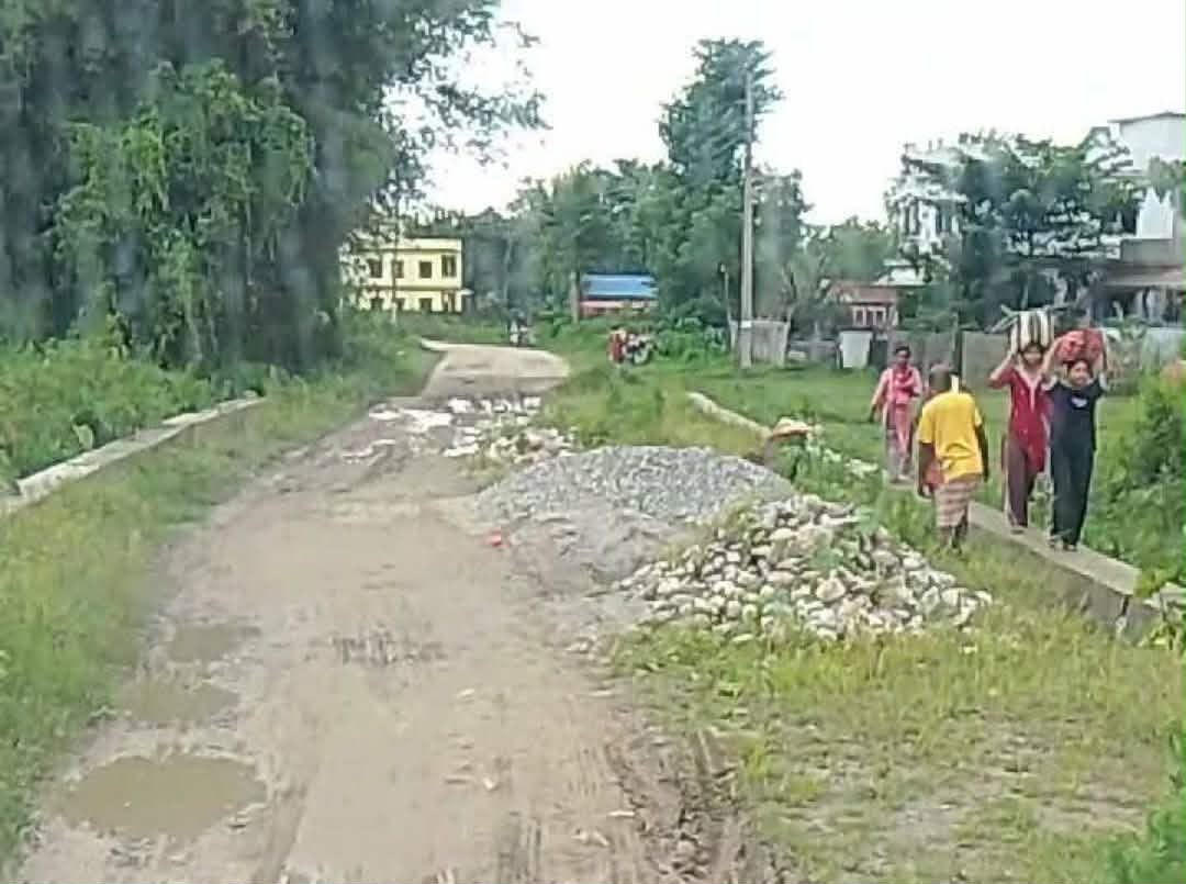 गौरादह–६ को सडक जीर्ण, तत्काल मर्मत गर्न स्थानीयको माग