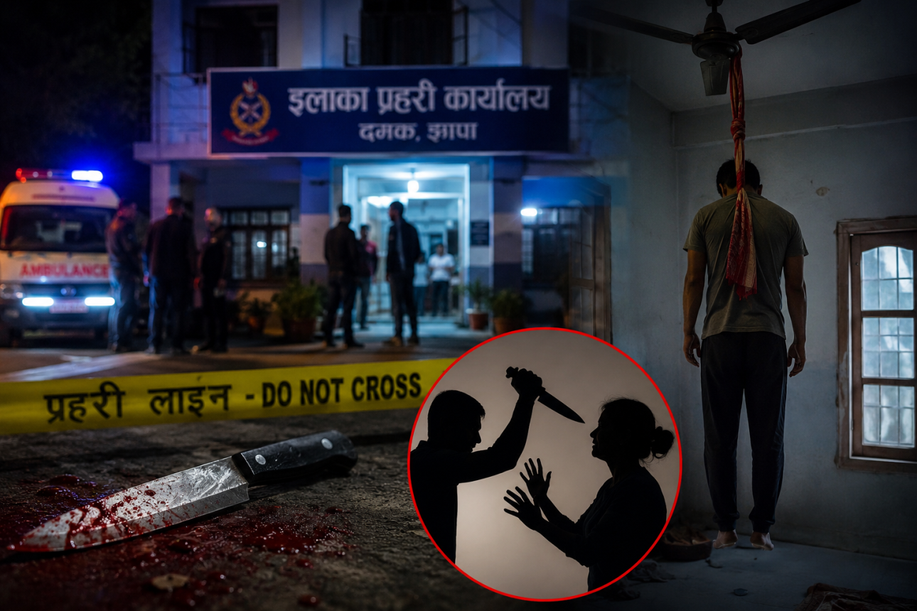 दमकमा दम्पतीबीच झडप, श्रीमतीमाथि खुकुरी प्रहार र श्रीमानको आत्महत्याको प्रयास